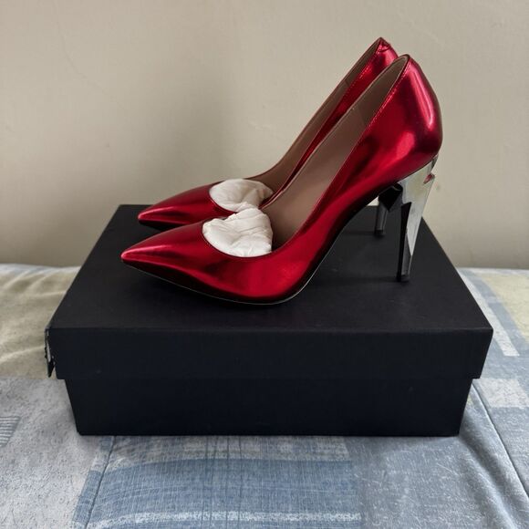 Giuseppe Zanotti Red Patent Pointed Toe Pumps Women's Heels Sz 36 - Picture 2 of 16
